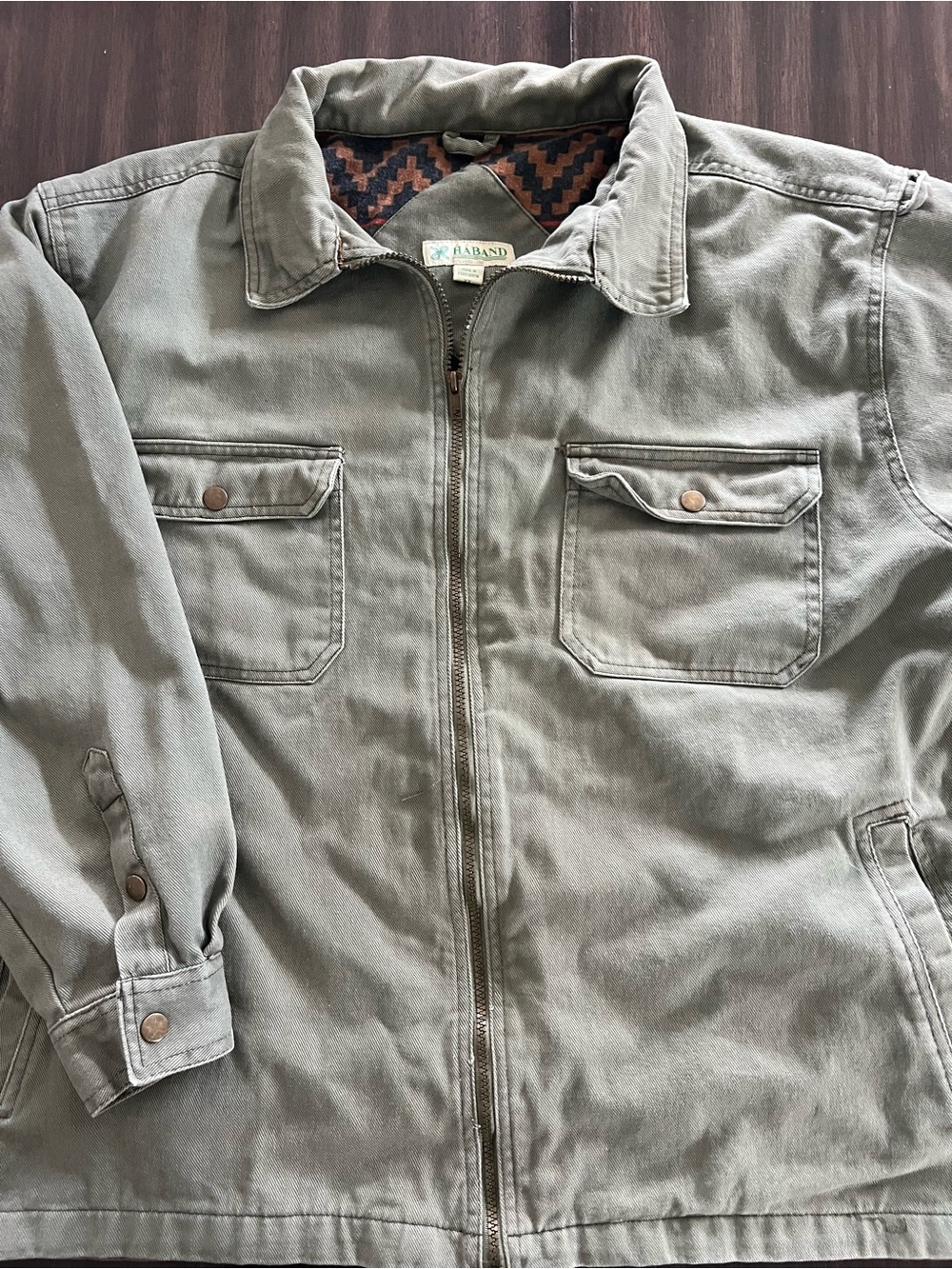 Haband Men's Olive Green Field Jacket